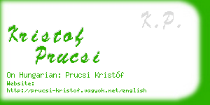 kristof prucsi business card